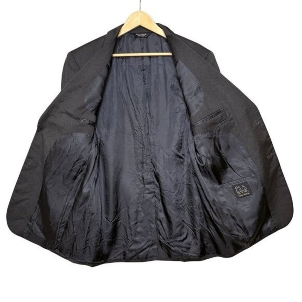 Jos A Bank Signature Collection Mens 40R 100% Wool Blazer Sport Jacket Black - Picture 3 of 14